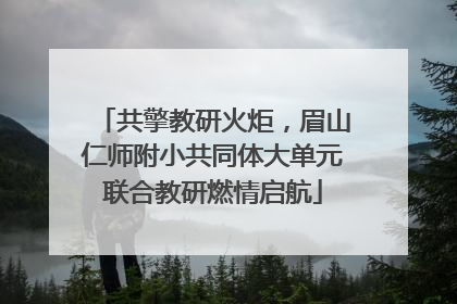 共擎教研火炬，眉山仁师附小共同体大单元联合教研燃情启航