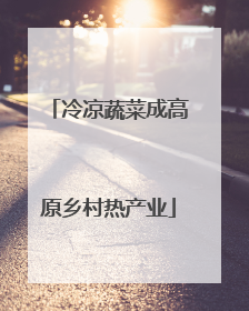 冷凉蔬菜成高原乡村热产业