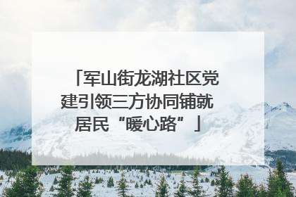军山街龙湖社区党建引领三方协同铺就居民“暖心路”
