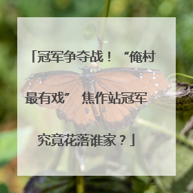冠军争夺战！“俺村最有戏” 焦作站冠军究竟花落谁家？