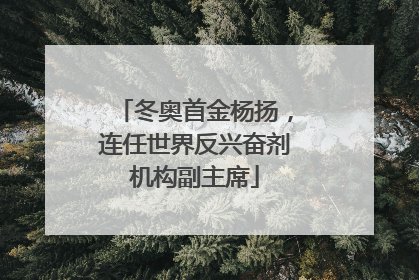 冬奥首金杨扬，连任世界反兴奋剂机构副主席