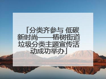 分类齐参与 低碳新时尚——椿树街道垃圾分类主题宣传活动成功举办