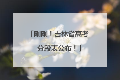 刚刚！吉林省高考一分段表公布！