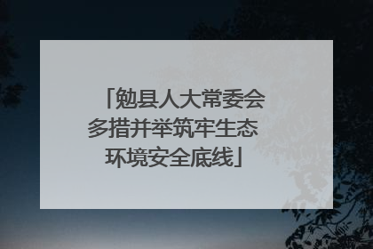 勉县人大常委会多措并举筑牢生态环境安全底线
