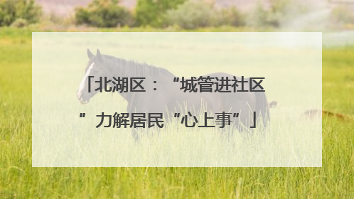 北湖区：“城管进社区”力解居民“心上事”