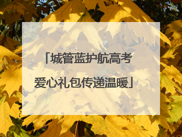 城管蓝护航高考 爱心礼包传递温暖