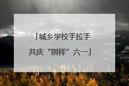 城乡学校手拉手 共庆“别样”六一