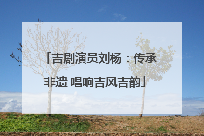 吉剧演员刘杨：传承非遗 唱响吉风吉韵