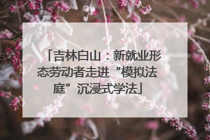 吉林白山：新就业形态劳动者走进“模拟法庭”沉浸式学法