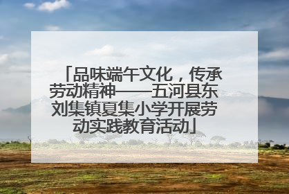 品味端午文化，传承劳动精神——五河县东刘集镇夏集小学开展劳动实践教育活动