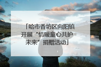 哈市香坊区向阳镇开展“情暖童心共护未来”捐赠活动