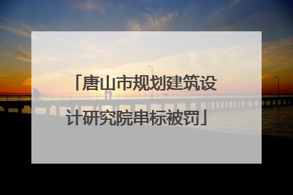 唐山市规划建筑设计研究院串标被罚