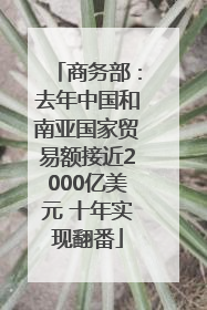 商务部：去年中国和南亚国家贸易额接近2000亿美元 十年实现翻番