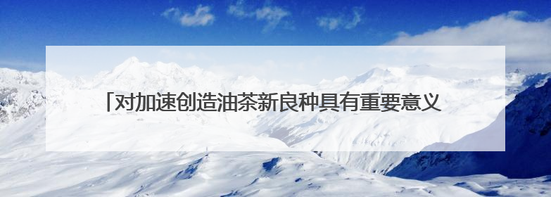 对加速创造油茶新良种具有重要意义 湖南构建四倍体油茶高精度基因图谱