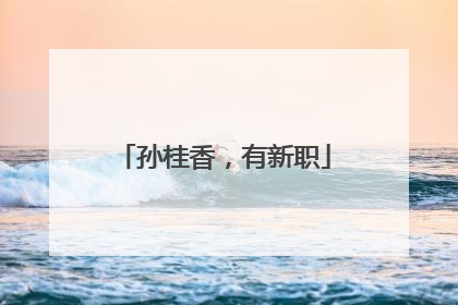 孙桂香，有新职
