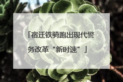 宿迁铁骑跑出现代警务改革“新时速”