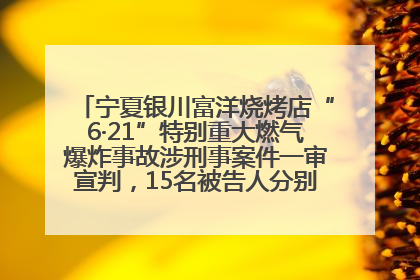宁夏银川富洋烧烤店“6·21”特别重大燃气爆炸事故涉刑事案件一审宣判，15名被告人分别判刑六年至一年不等