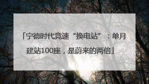 宁德时代竞速“换电站”：单月建站100座，是蔚来的两倍