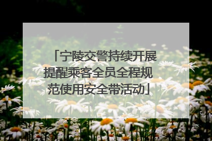 宁陵交警持续开展提醒乘客全员全程规范使用安全带活动