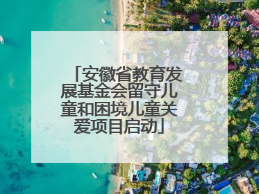 安徽省教育发展基金会留守儿童和困境儿童关爱项目启动
