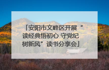 安阳市文峰区开展“读经典悟初心 守党纪树新风”读书分享会
