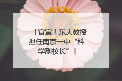 官宣！东大教授担任南京一中“科学副校长”