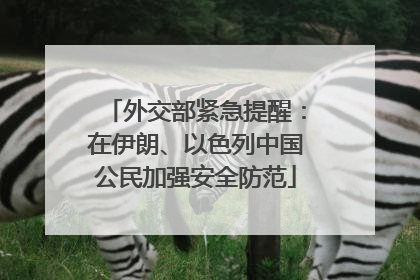 外交部紧急提醒：在伊朗、以色列中国公民加强安全防范