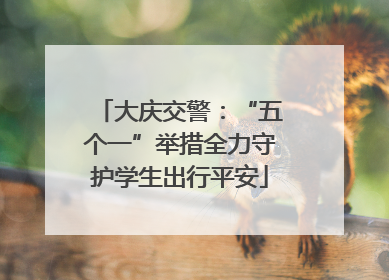 大庆交警：“五个一”举措全力守护学生出行平安