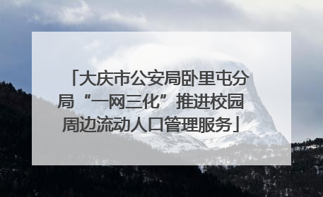 大庆市公安局卧里屯分局“一网三化”推进校园周边流动人口管理服务