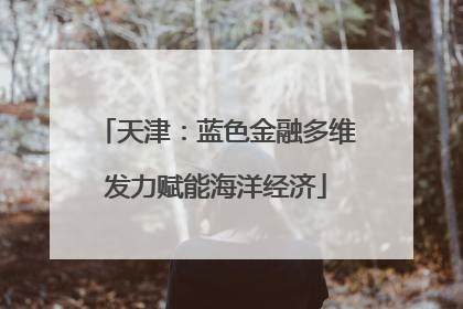 天津：蓝色金融多维发力赋能海洋经济