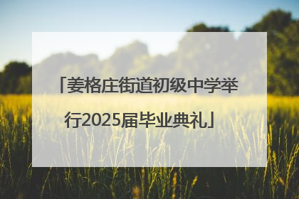 姜格庄街道初级中学举行2025届毕业典礼