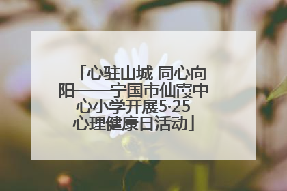 心驻山城 同心向阳——宁国市仙霞中心小学开展5·25心理健康日活动