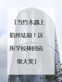 当竹木遇上掐丝珐琅！这所学校捧回省级大奖