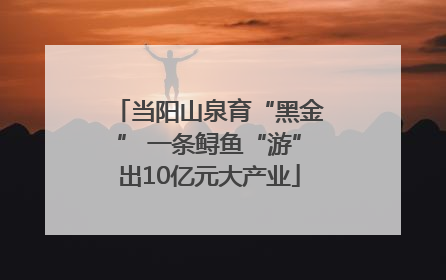 当阳山泉育“黑金” 一条鲟鱼“游”出10亿元大产业
