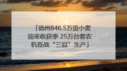 德州846.5万亩小麦迎来收获季 25万台套农机备战“三夏”生产