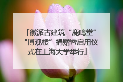徽派古建筑“鹿鸣堂”“博观楼”捐赠暨启用仪式在上海大学举行