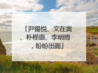 尹锡悦、文在寅、朴槿惠、李明博，纷纷出面
