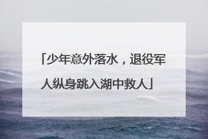 少年意外落水，退役军人纵身跳入湖中救人