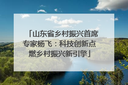 山东省乡村振兴首席专家杨飞：科技创新点燃乡村振兴新引擎
