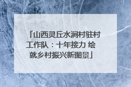 山西灵丘水涧村驻村工作队：十年接力 绘就乡村振兴新图景