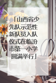 山西省少先队示范性新队员入队仪式在临汾市第一小学圆满举行