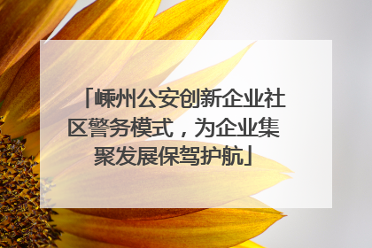 嵊州公安创新企业社区警务模式，为企业集聚发展保驾护航