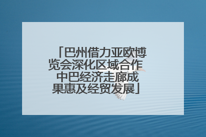 巴州借力亚欧博览会深化区域合作 中巴经济走廊成果惠及经贸发展