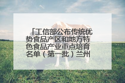 工信部公布传统优势食品产区和地方特色食品产业重点培育名单（第一批）兰州牛肉拉面位列其中