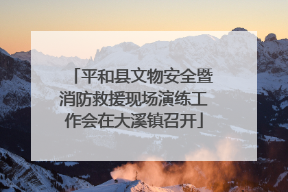 平和县文物安全暨消防救援现场演练工作会在大溪镇召开