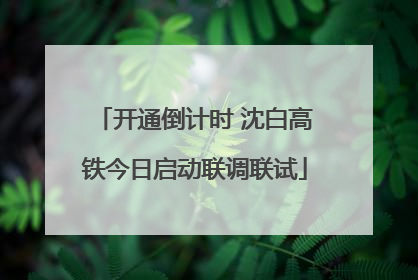 开通倒计时 沈白高铁今日启动联调联试