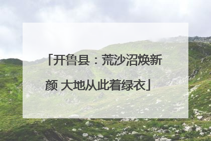 开鲁县：荒沙沼焕新颜 大地从此着绿衣
