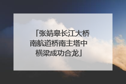 张靖皋长江大桥南航道桥南主塔中横梁成功合龙
