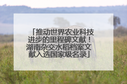 推动世界农业科技进步的里程碑文献！湖南杂交水稻档案文献入选国家级名录