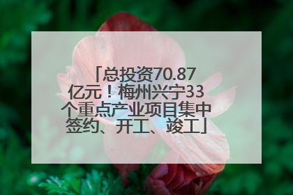 总投资70.87亿元！梅州兴宁33个重点产业项目集中签约、开工、竣工